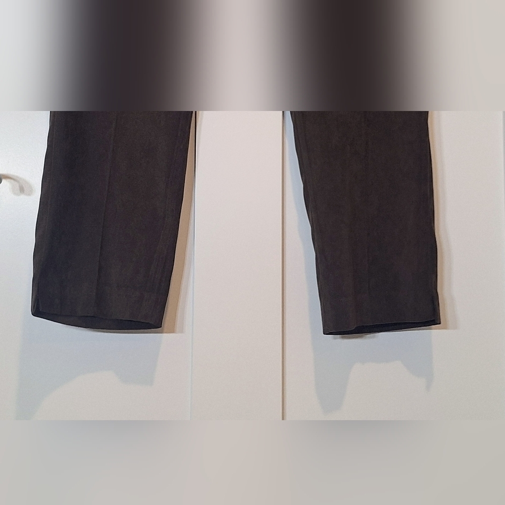 J.McLaughlin Velvet Velour Hi Waisted Trousers Pants Stretch Chocolate Brown 14 - Picture 4 of 15